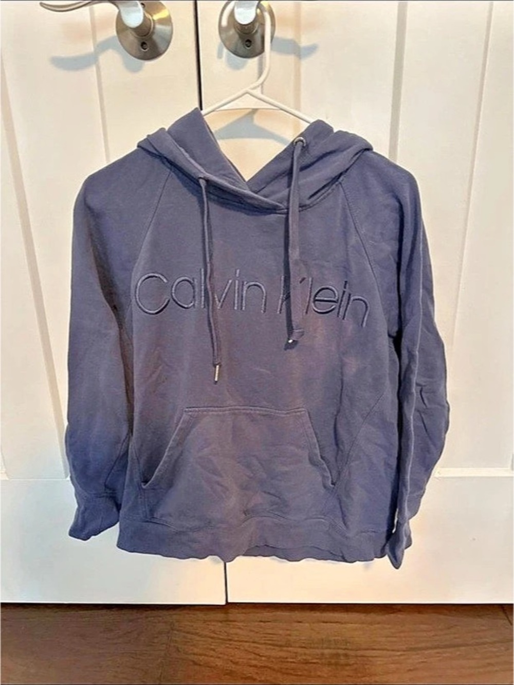 Calvin Klein Monogram Fleece Hoodie women’s purple Small